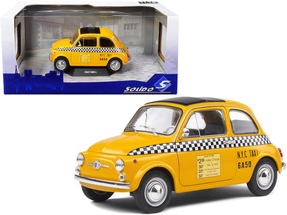 1965 Fiat 500 L "NYC Taxi" New York City Yellow 1/18 Diecast Model Car by Solido  free shipping USA