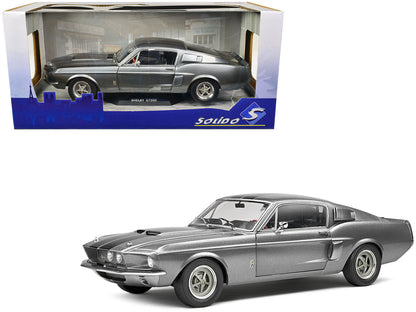 1967 Shelby GT500 Gray Metallic with Black Stripes 1/18 Diecast Model Car by Solido  free shipping USA