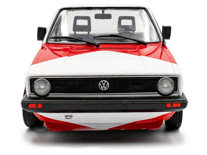 1983 Volkswagen Caddy MK 1 Pickup Truck "Red Cowboy Racing Tribute" White and Red 1/18 Diecast Model Car by Solido