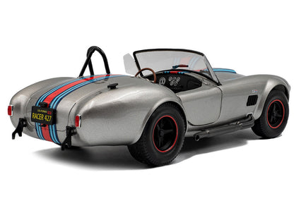 1965 Shelby Cobra 427 MKII "Solido Works M Racing Tribute" Gray Metallic with Stripes 1/18 Diecast Model Car by Solido