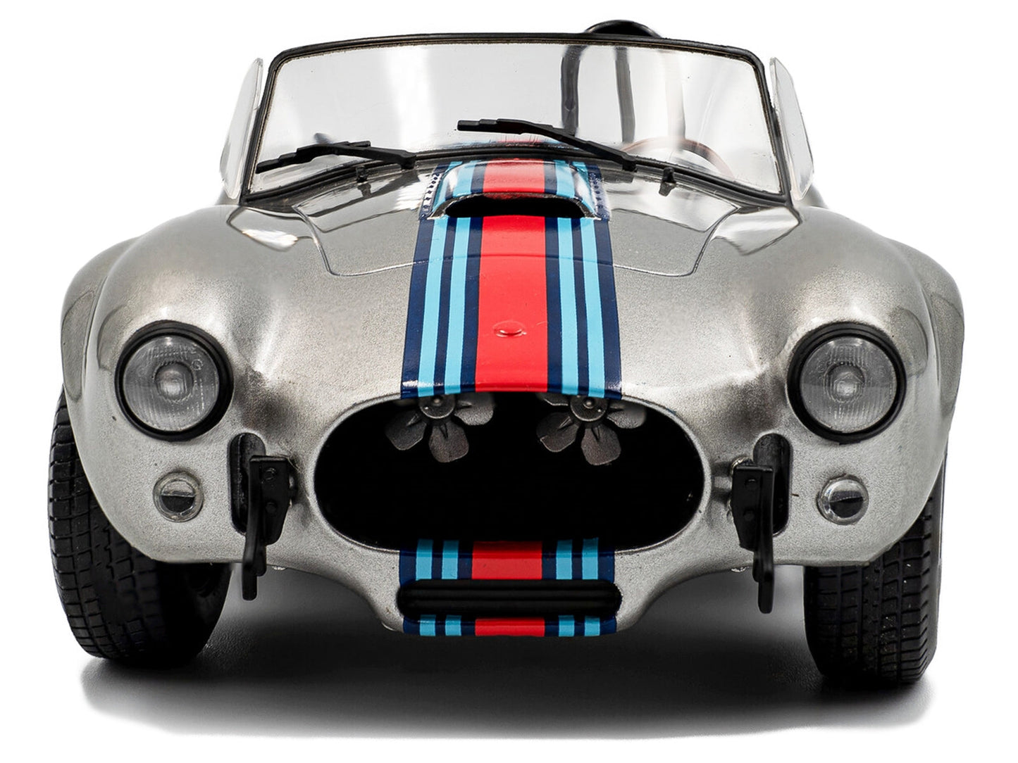 1965 Shelby Cobra 427 MKII "Solido Works M Racing Tribute" Gray Metallic with Stripes 1/18 Diecast Model Car by Solido