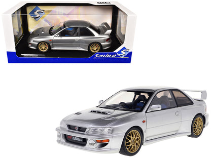 1998 Subaru Impreza 22B RHD (Right Hand Drive) Silver Metallic with Gold Wheels 1/18 Diecast Model Car by Solido  free shipping USA