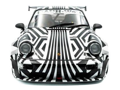 2022 RWB Bodykit #13 "The Zebra" Black and White Striped 1/18 Diecast Model Car by Solido