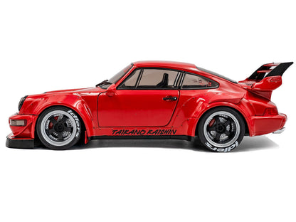 2024 RWB Bodykit "Taikano Kaishin" Red with Black Stripes 1/18 Diecast Model Car by Solido