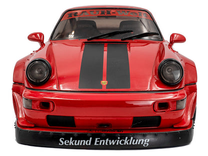 2024 RWB Bodykit "Taikano Kaishin" Red with Black Stripes 1/18 Diecast Model Car by Solido