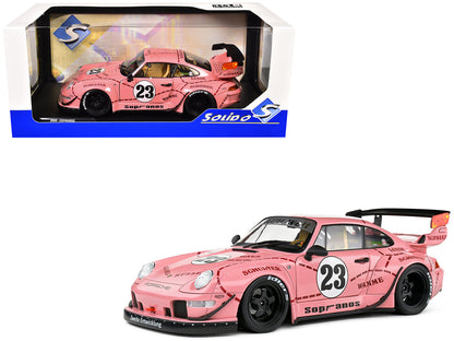 2020 RWB Bodykit #23 "Pink Pig" Pink with Graphics 1/18 Diecast Model Car by Solido  free shipping USA