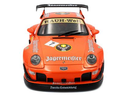 2020 RWB Bodykit #7 "Jagermeister" Orange with Graphics 1/18 Diecast Model Car by Solido