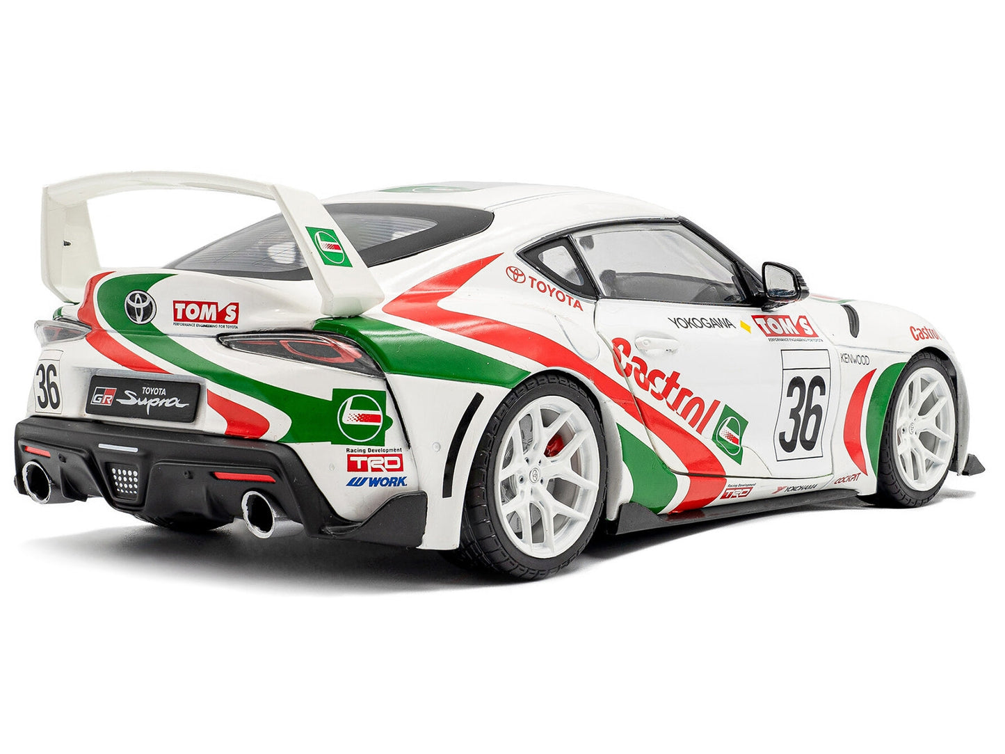 2024 Toyota GR Supra #36 "Toyota Racing Tribute" White with Green and Red Graphics 1/18 Diecast Model Car by Solido
