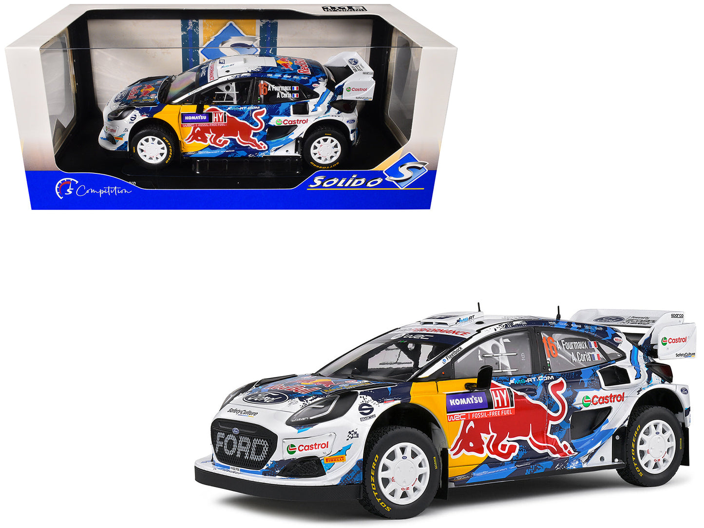 Ford Puma Rally1 Hybrid #16 Adrien Fourmaux - Alexandre Coria 3rd Place "Rally Sweden" (2024) "Competition" Series 1/18 Diecast Model Car by Solido  free shipping USA