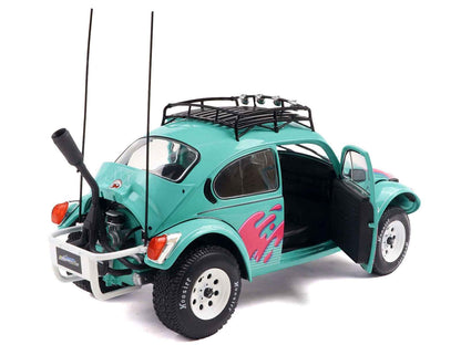 1976 Volkswagen Beetle Baja Miami Green with Pink Graphics 1/18 Diecast Model Car by Solido