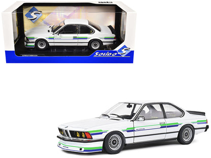 1984 BMW Alpina B7 Turbo (E24) White with Blue and Green Graphics 1/18 Diecast Model Car by Solido  free shipping USA
