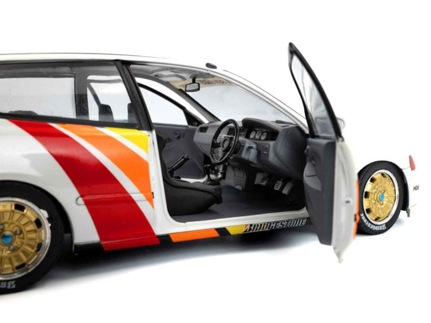 1991 Honda Civic (EG6) RHD (Right Hand Drive) "Mugen Racing" White with Stripes 1/18 Diecast Model Car by Solido