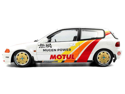 1991 Honda Civic (EG6) RHD (Right Hand Drive) "Mugen Racing" White with Stripes 1/18 Diecast Model Car by Solido