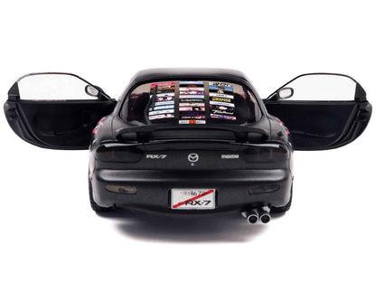 1994 Mazda RX7 (FDRS) RHD (Right Hand Drive) "Itasha Club" Black Metallic with Pink Graphics 1/18 Diecast Model Car by Solido