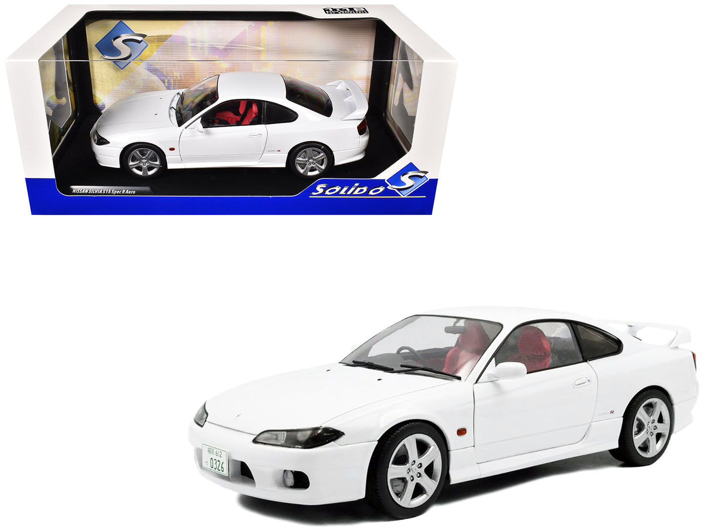 1999 Nissan Silvia (S15) Spec-R Aero RHD (Right Hand Drive) Aspen White 1/18 Diecast Model Car by Solido  free shipping USA
