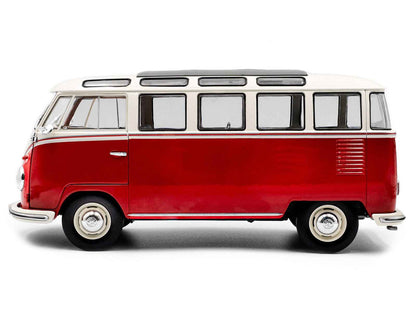 1962 Volkswagen T1 Samba Bus Red and White 1/18 Diecast Model Car by Solido