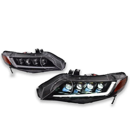 Car For Honda Civic 8th Gen Headlight 2006-2011 Upgrade Modified to New DRL Dynamic Turn Signal LED Headlight Auto Accessories