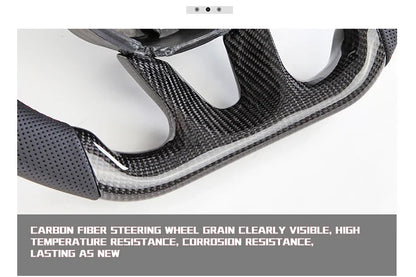 Carbon Fiber Steering Wheel For Dodge Challenger Charger 2015-2022 Alcantara LED Racing Steering Wheel Customized Perforated