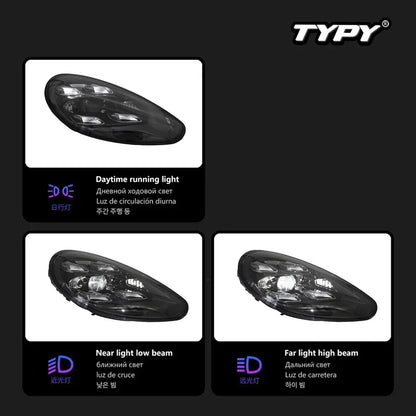 New LED Head Lamp Upgrade Modified For Porsche Panamera 970 Headlight 970.1 970.2 2010-2016 Dynamic Signal Auto Accessories