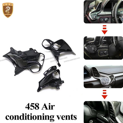 For Ferrari 458 OEM Replement Instrument Panel Air Conditioning Cover Trims Dry Carbon Fiber Interior Decoration Accessories