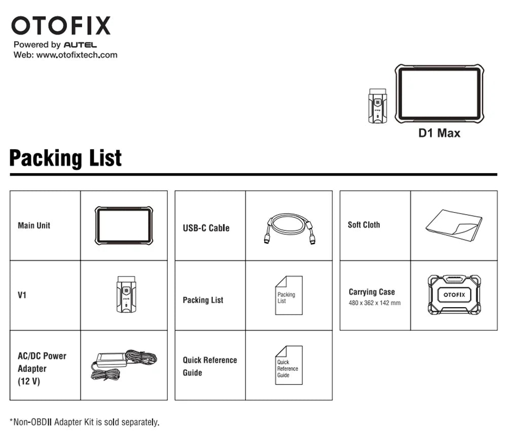OTOFIX D1 Max Automotive Diagnostic Scan Tool Bi-Directional Scanner ECU Coding DoIP & CANFD 2 Years Update Upgraded of D1 PRO