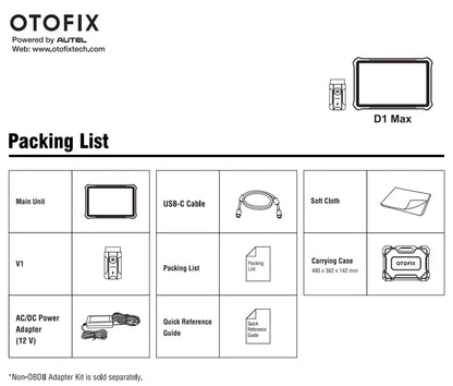 OTOFIX D1 Max Automotive Diagnostic Scan Tool Bi-Directional Scanner ECU Coding DoIP & CANFD 2 Years Update Upgraded of D1 PRO