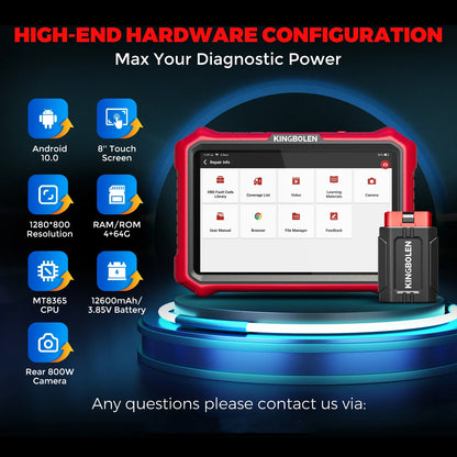 [Lifetime Free Update] KINGBOLEN K8 PRO ELITE Auto Diagnostic Tool Full System ECU Coding 40 Service Bidirectionnal OBD2 Scanner