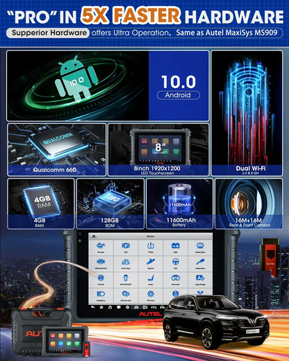 Autel MK906 PRO MK906Pro Автомобильный диагностический инструмент с аппаратным обеспечением ультра-уровня, обслуживанием 36+