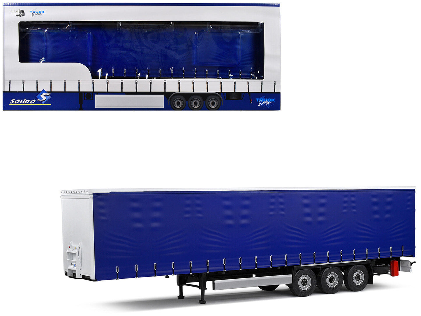 Tarpaulin Trailer Blue "Truck Edition" Series 1/24 Diecast Model Car by Solido  free shipping USA