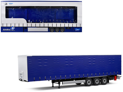 Tarpaulin Trailer Blue "Truck Edition" Series 1/24 Diecast Model Car by Solido  free shipping USA