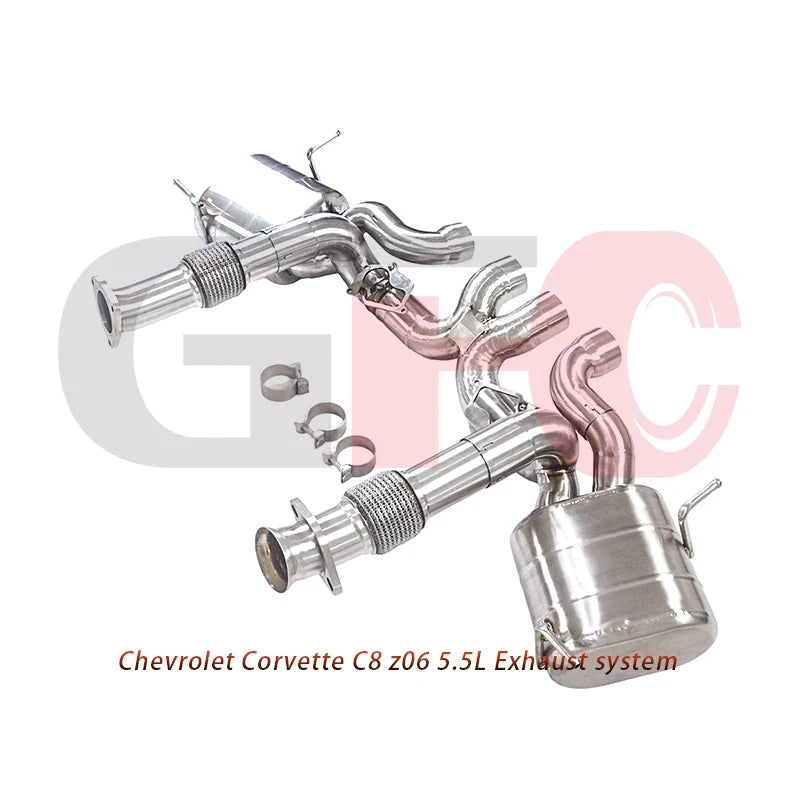 GFC catback exhaust muffler for Chevrolet Corvette C8 Z06 5.5L, Car electric valve exhaust system made of 304 stainless steel