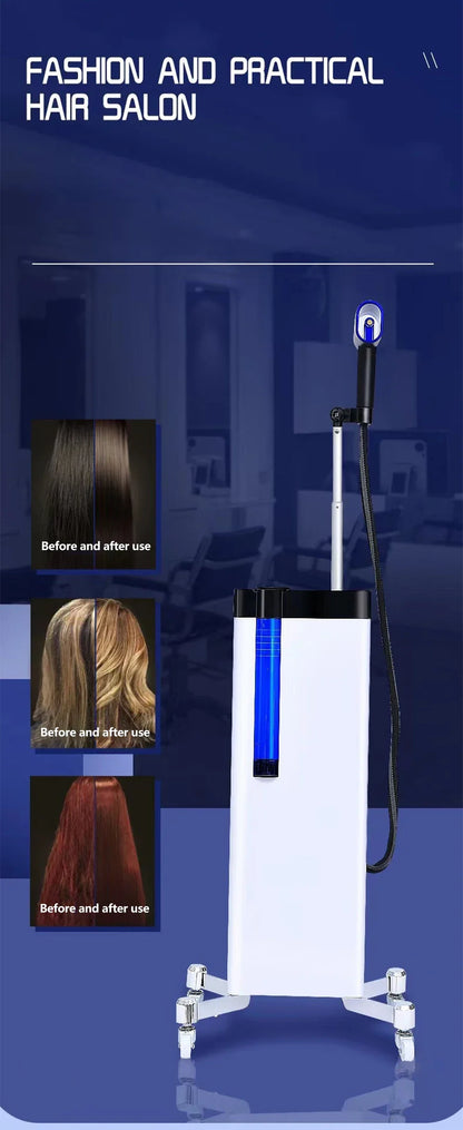 Humidifier Facial 2 In 1 Shampoo Hair Steamer Rolling Stand Hooded Hair Dyeing Coloring Perming Conditioning Salon Spa Steamer