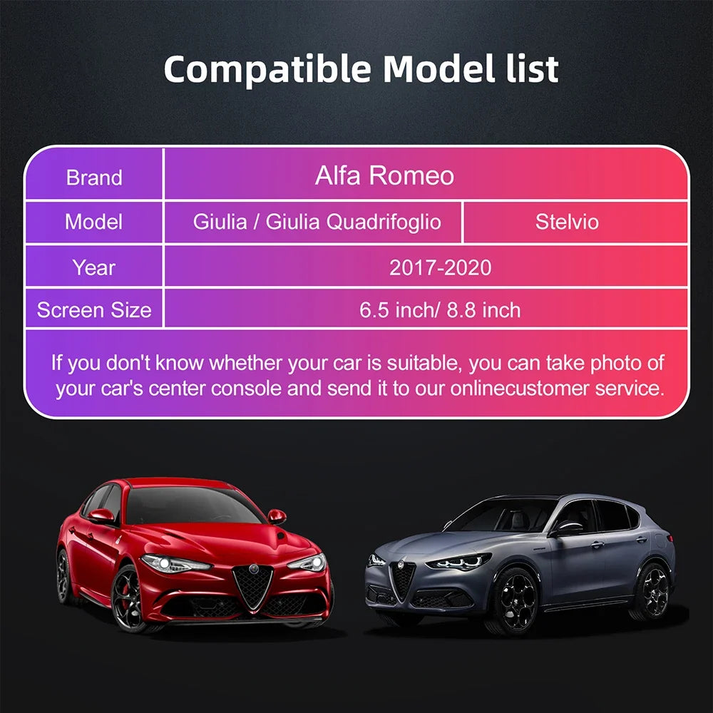 Wireless CarPlay Android Auto Retrofit Kit Decoder Box For Alfa Romeo Giulia Stelvio CarPlay Interface 2017-2020