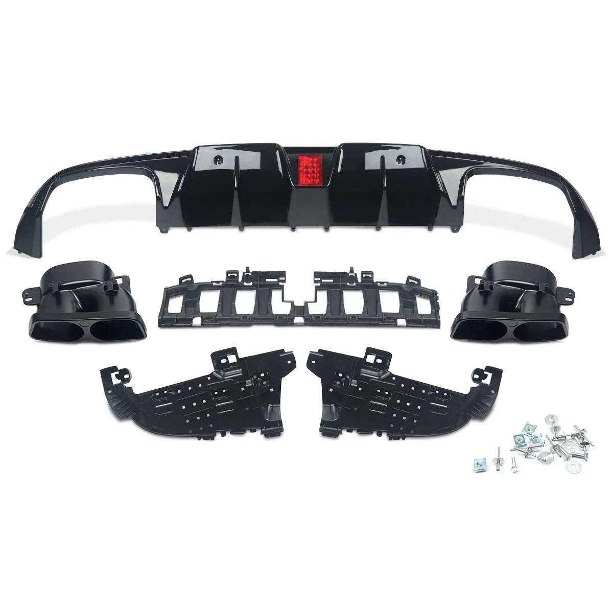 MagicKit Rear Diffuser Quad Mufflers For Benz C205 Sport Coupe C43 C63 AMG 2015-2018