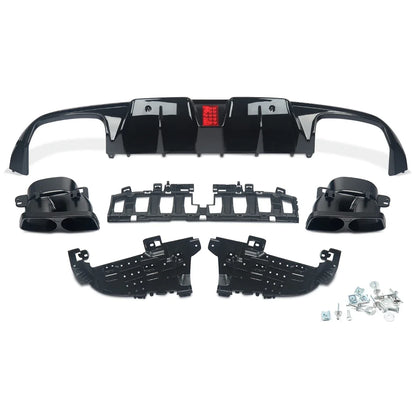 MagicKit Rear Diffuser Quad Mufflers For Benz C205 Sport Coupe C43 C63 AMG 2015-2018