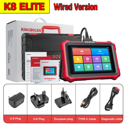 [Lifetime Free Update] KINGBOLEN K8 PRO ELITE Auto Diagnostic Tool Full System ECU Coding 40 Service Bidirectionnal OBD2 Scanner