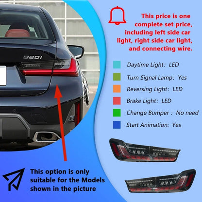 Car Taillights For BMW 3 Series G20 G28 320i 325i 330i 2020-2024 Upgrade LED Dynamic Dragon Taillight Accessories Assembly