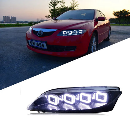 Full LED Dynamic Flow Headlamp Upgrade Bugatti Headlight Assembly Head Light For Mazda 6
