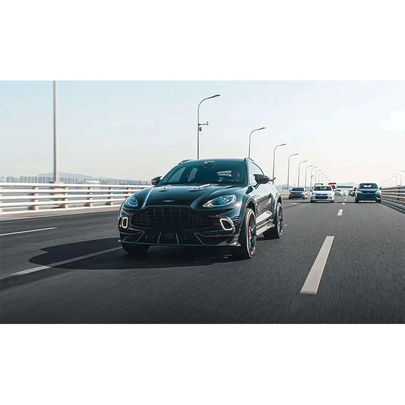 Dry Carbon Fiber Material For Aston Martin DBX Upgrade Mansori Style Body Kit Front Lip Tuyere Wheel Eyebrow Side Skirts