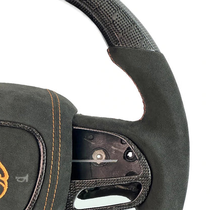 Carbon Bos Carbon Fiber Steering Wheel Perforated Leather for Dodge Challenger Charger SRT HELLCAT Steering Wheel DIY Color New