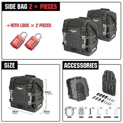 Rhinowalk Motorcycle Side Bag 35L Waterproof Quick Release Saddle Bag For BMW R1300GS R1250GS R1200GS S1000XR Motorbike Luggage