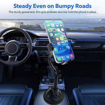 Mpow CA158 Universal Car Phone Mount Windshield Dashboard Car Phone Holder with Long Gooseneck for iPhone 14 15 Plus Max Samsung
