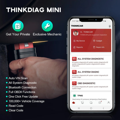 10-100Pcs THINKDIAG Mini/THINKCAR BD6 OBD2 Scanner All Cars Full System Diagnosis Lifetime Free obd 2 Diagnostic Tool