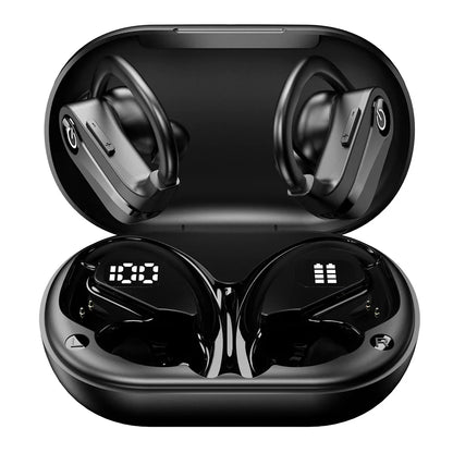 Mpow Q63 Bluetooth 5.3 Wireless Earbuds with Mic IPX7 Waterproof 200H Earphones with Hooks for Sports Running Workout Gym
