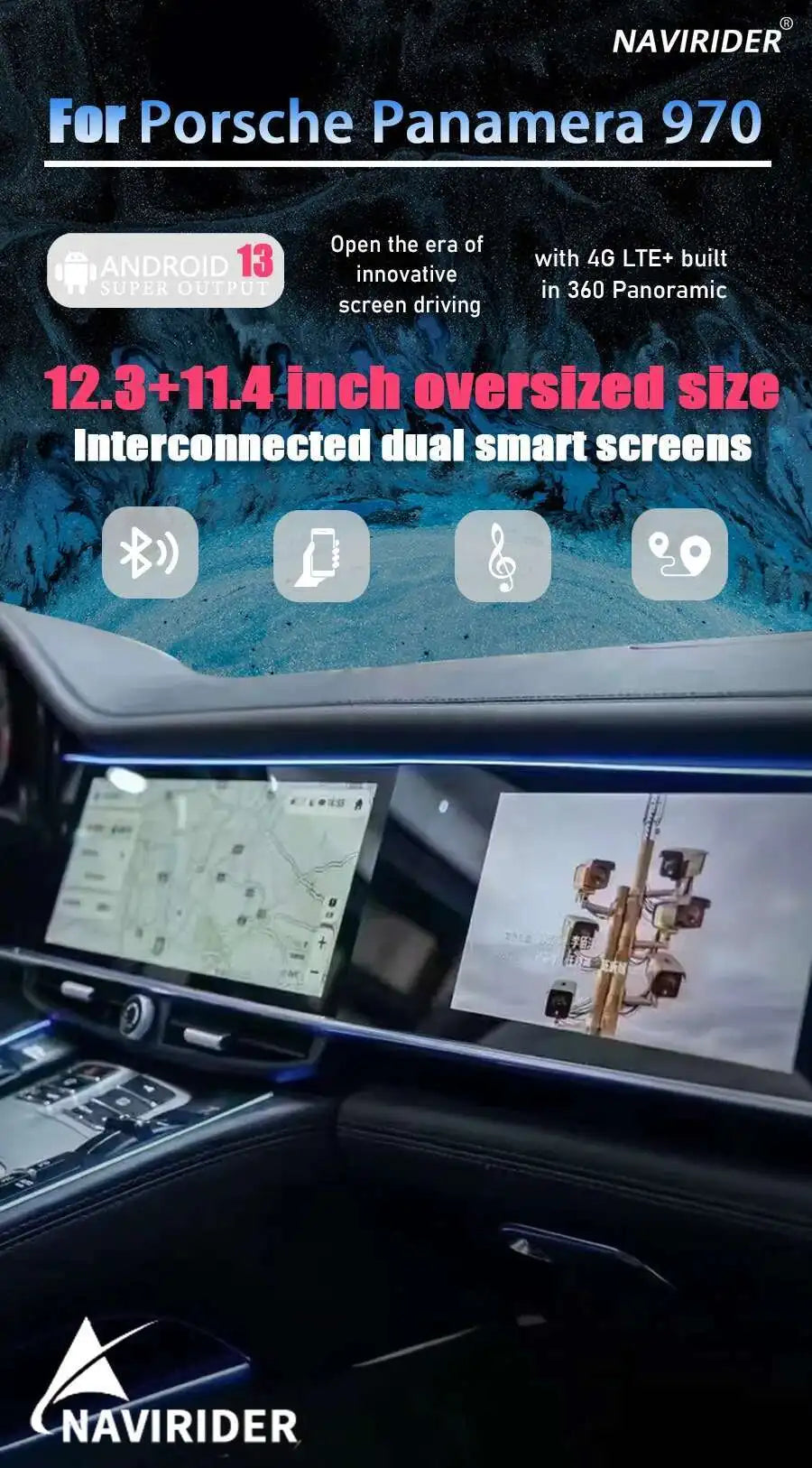 Android Dual Screen For Porsche Panamera 2010-2017 Intelligent System Navigation GPS Car Radio Multimedia Player Carplay Audio
