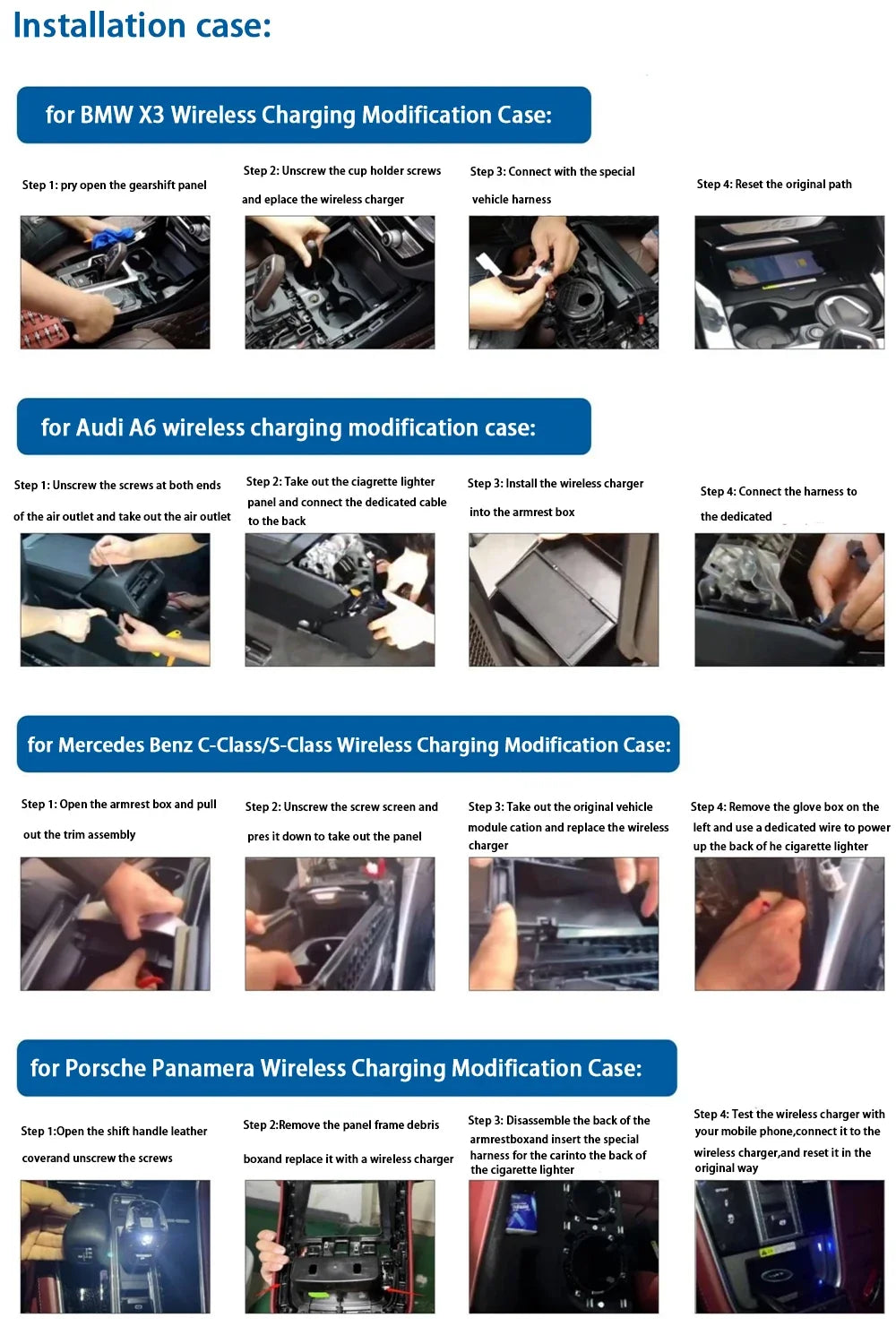 for Maserati Levante M161 2017-2024 Center Console Storage Car Wireless Mobile Phone Charger QI 18W iPhone Magsafe Fast Charging