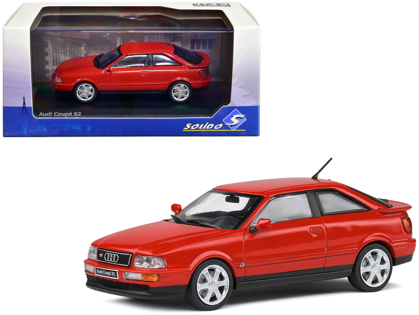 1992 Audi Coupe S2 Lazer Red 1/43 Diecast Model Car by Solido  free shipping USA