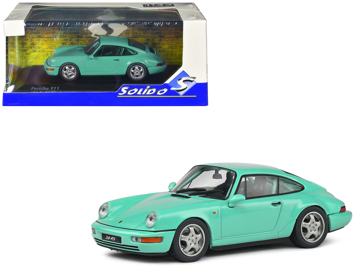 Porsche 911 (964) RS Clubsport Mint Green 1/43 Diecast Model Car by Solido  free shipping USA