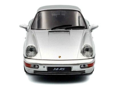 1994 Porsche 911 (964) RS Silver Metallic with Black Stripes 1/43 Diecast Model Car by Solido
