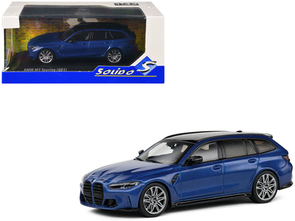 2023 BMW M3 Touring (G81) Competition San Marino Blue Metallic with Black Top 1/43 Diecast Model Car by Solido  free shipping USA